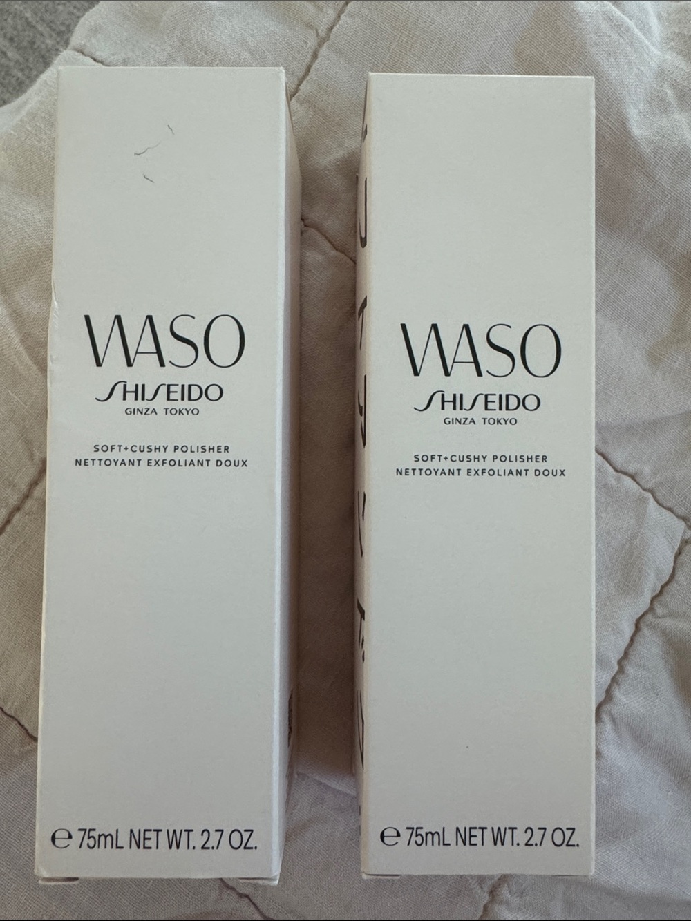 WASO Shiseido Set of 2 Soft Cushy Polisher 2.7 0z. NEW! NIB